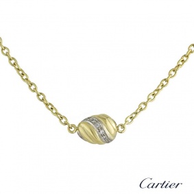 Cartier 18k Yellow Gold Diamond Set Swirl Pendant Cartier 18k Yellow Gold Diamond Set Swirl Pendant